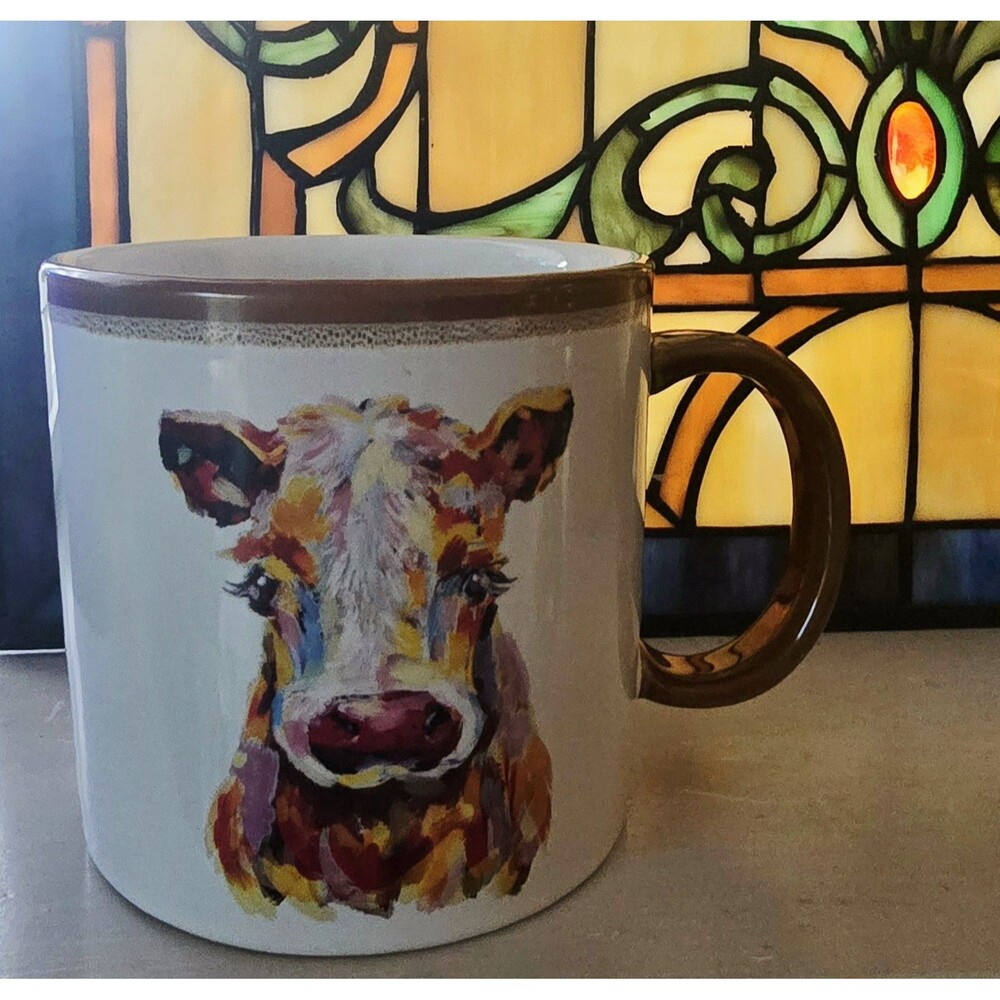 Cow Mug 18 Oz Mainstays Farm Stoneware Coffee Farmhouse Farm Colorful
